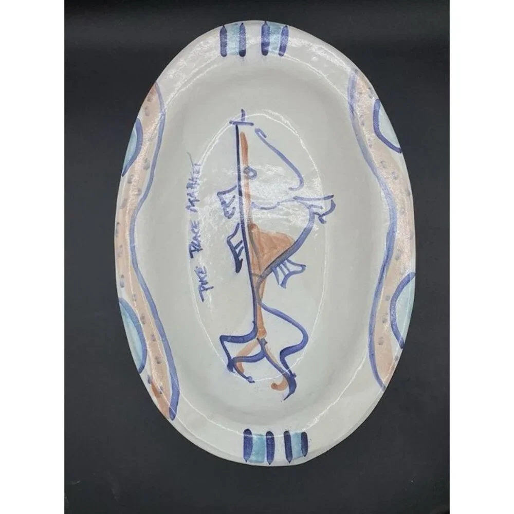 Pike Place Fish Market Lorna Smith Studio Pottery Large Serving Bowl Seattle WA